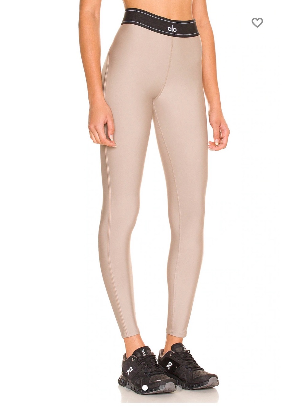 ALO Yoga Leggings with Black Waistband - colour Gravel - Picture 4 of 4